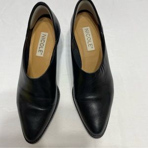 Nicole Josephine Black Leather Shoe